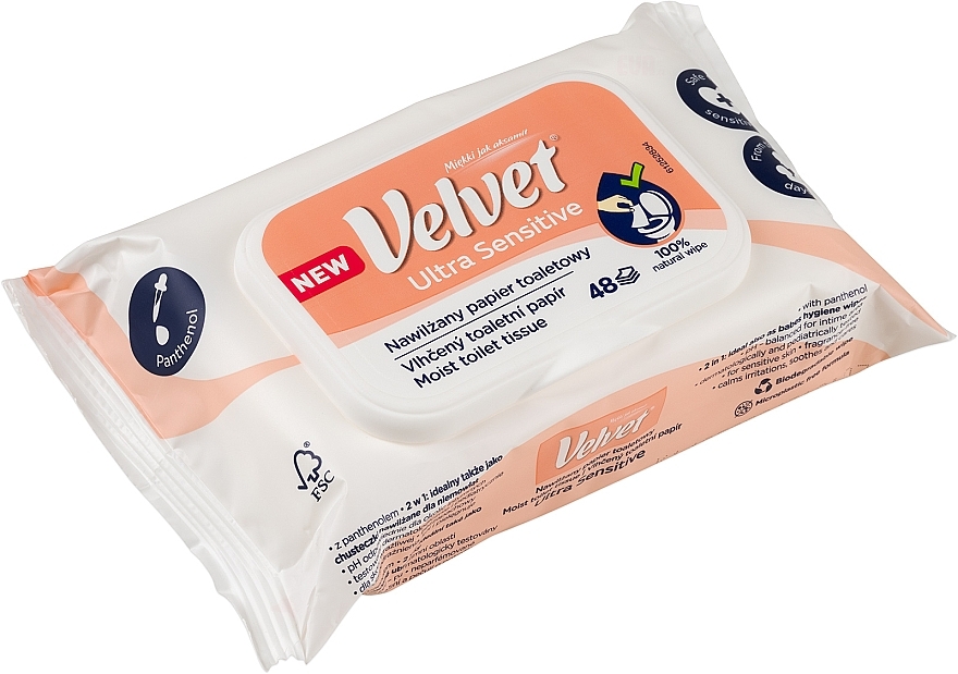 敏感肌用ウェットトイレットペーパー - Velvet Moist Toilet Tissue Ultra Sensitive	 — photo N3