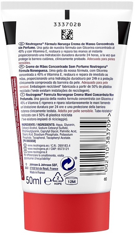 Concentrated Scent-Free Hand Cream "Norwegian Formula" - Neutrogena Norwegian Formula Concentrated Hand Cream Unscented — photo N3