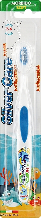 Kids Toothbrush "Silver Care Junior", 2-6 years, blue - Silver Care — photo N6