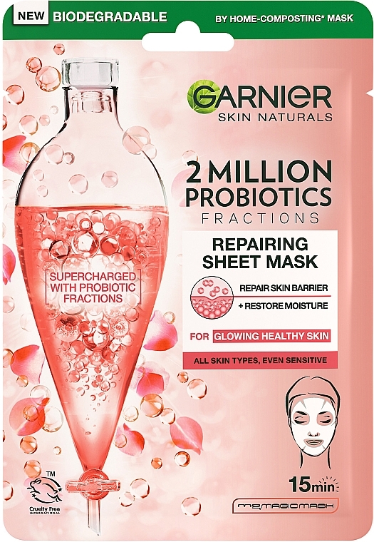 Regenerating Sheet Mask - Garnier Skin Naturals 2 Million Probiotics Fractions Repairing Sheet Mask — photo N8