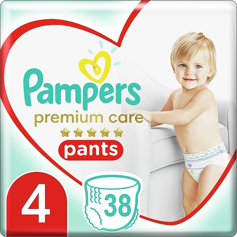 Premium Care Diaper Pants, size 4 (maxi), 9-15 kg, 38 pcs - Pampers — photo N1