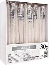 Fragrances, Perfumes, Cosmetics Table Candles Set 245x30mm, 30 pcs, pearl - Bispol