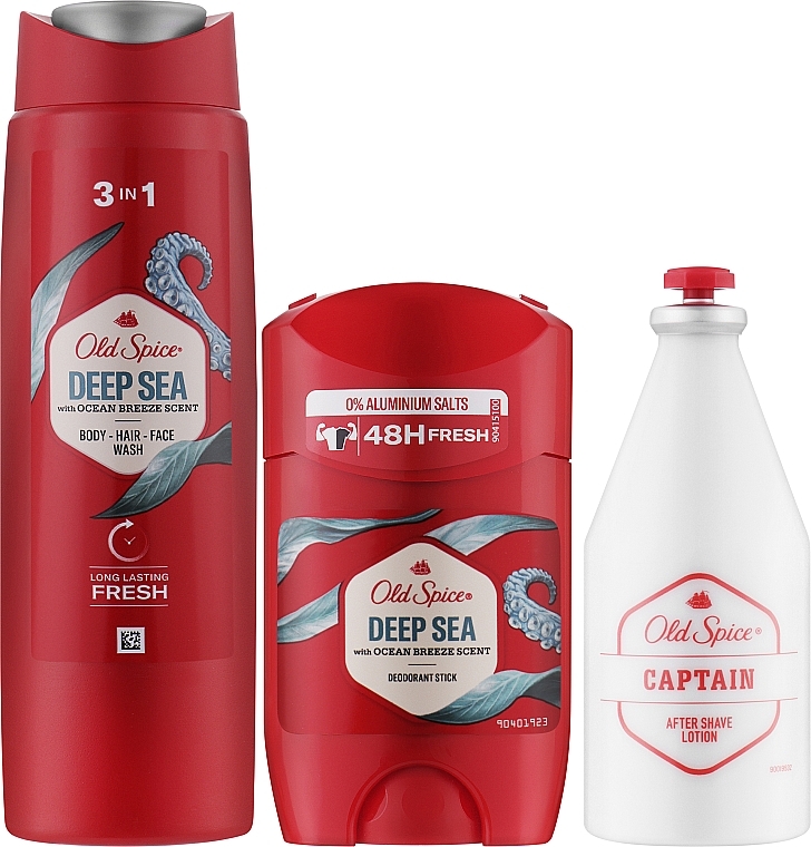 Set - Old Spice Deep Sea (deo/50ml + sh/gel/250ml + ash/lot/100ml) — photo N2