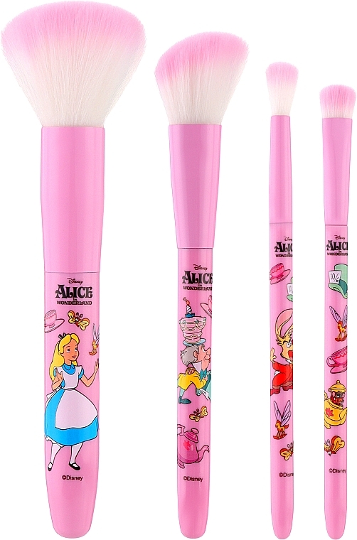 Makeup Brush Set, 4 pcs. - Wet N Wild Alice in Wonderland Mad Tea Party 4-Piece Makeup Brush Set — photo N1