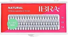 Individual Lashes, C Mix - Ibra 10 Flares Eyelash Knot Free Naturals C Mix — photo N9