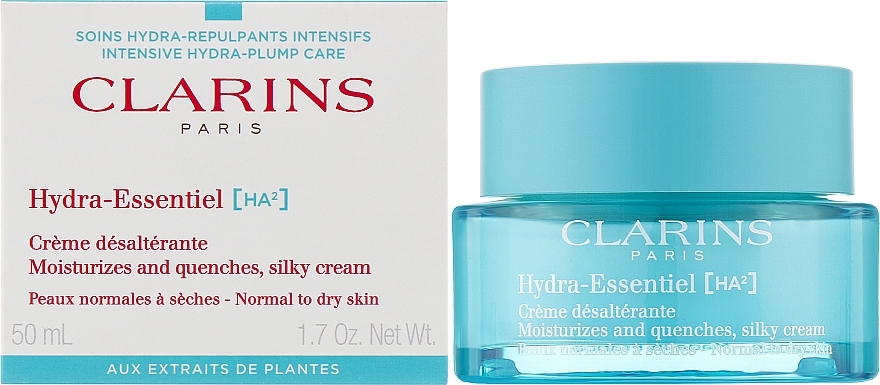 Day Face Cream for Normal & Dry Skin - Clarins Hydra-Essentiel Moisturizes And Quenches Silky Cream Normal To Dry Skin — photo N2