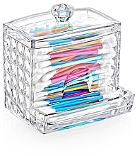 Cotton Buds Container "Diamond", 8.5x10x7 cm, transparent, plastic - BoxUp — photo N8