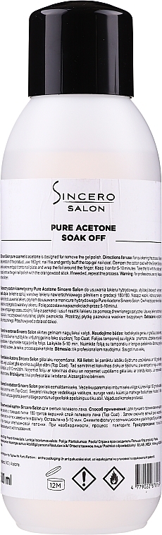 Gel Polish Remover Acetone - Sincero Salon Acetone — photo N1