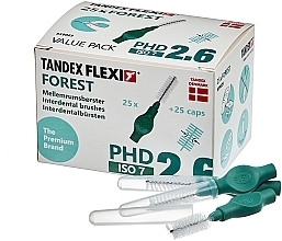 Interdental Brushes with Caps, 2.6 mm, green - Tandex Flexi Forest — photo N1