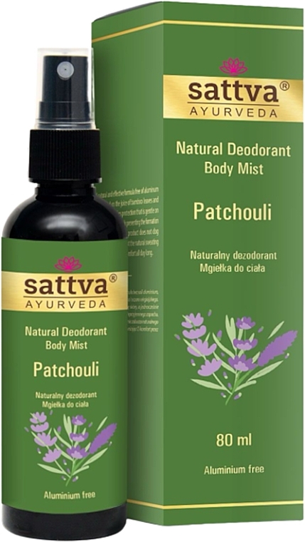 Natural Deodorant Spray 'Patchouli' - Sattva Natural Deodorant Body Mist Patchouli — photo N1