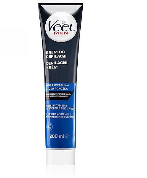 Depilation Cream - Veet Men Silk & Fresh Sensitive Skin Cream — photo N1