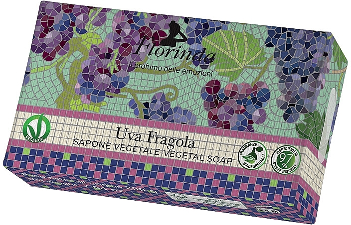 Natural Soap 'Italian Mosaic- Strawberry Grape' - Florinda Uva fragola — photo N2