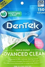 Dental Floss with Holder "Triple Cleaning", 150 pcs - DenTek Triple Clean — photo N1