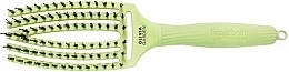 Curved Vented Brush with Combined Bristles - Olivia Garden Fingerbrush Tropical Lime — photo N16