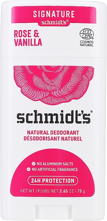 Natural Deodorant Stick 'Rose & Vanilla' - Schmidt's Deodorant Rose Vanilla — photo N4