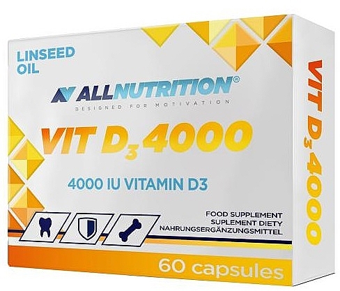 Dietary Supplement 'D3 4000 and Linseed Oil' - Allnutrition Vit D3 4000 — photo N1