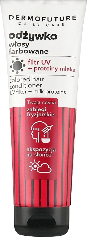 UV Filter & Milk Protein Conditioner for Colored Hair - Dermofuture Daily Care Colored Hair Conditioner — photo N1