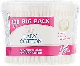 Cotton Buds in Jar, 300 pcs - Lady Cotton — photo N1