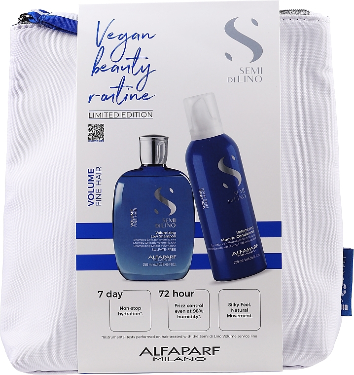 Set - Alfaparf Semi Di Lino Volume (shampoo/250ml + cond/200ml + bag) — photo N1