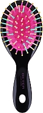 Hair Brush, Nylon Bristles with Round Tip, black and pink - Beter Mini Cushion Brush — photo N2