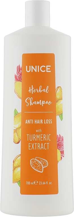 Repairing Turmeric Shampoo - Unice Herbal Shampoo Anti Hair Loss — photo N1