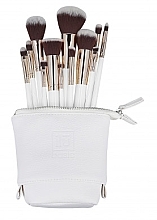 Fragrances, Perfumes, Cosmetics 12 Makeup Brushes+Bag Set, white - ILU Basic Mu White Makeup Brush Set