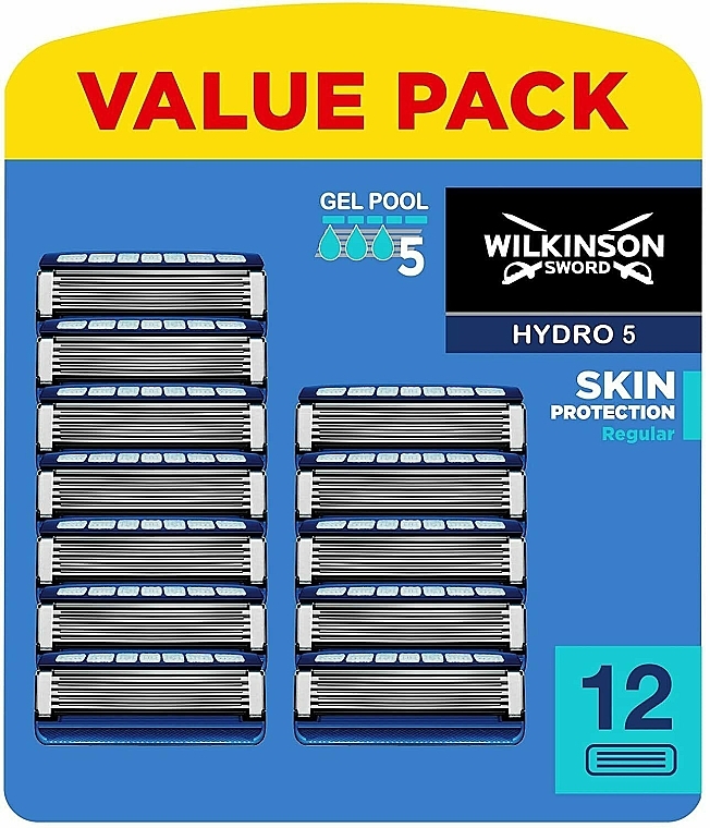 Refill Blade Set "Hydro 5", 12 pcs - Wilkinson Sword Hydro 5 Skin Protection Regular — photo N18