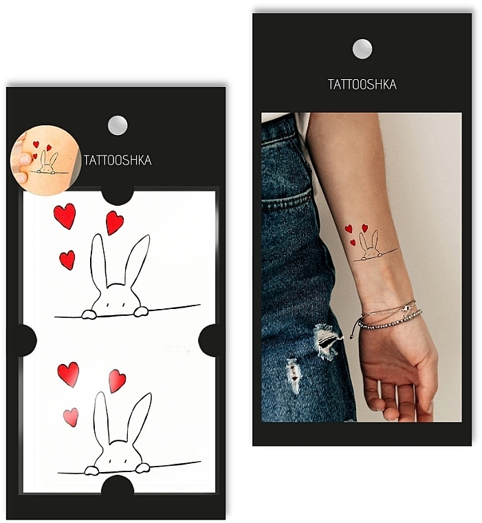 Temporary Tattoo "Loving Bunny" - Tattooshka — photo N1