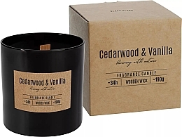Scented Candle with Wooden Wick, in round glass - Bispol Fragrance Candle Cedarwood & Vanilla — photo N4