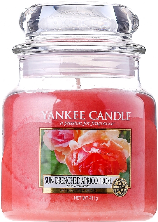 Candle in Glass Jar - Yankee Candle Sun-Drenched Apricot Rose — photo N2