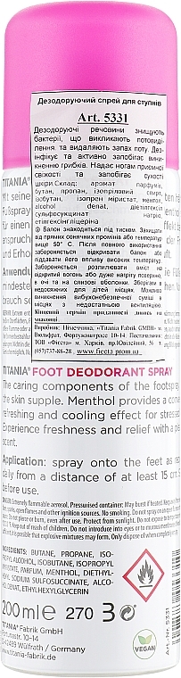 Foot Spray - Titania Foot Care Spray — photo N2