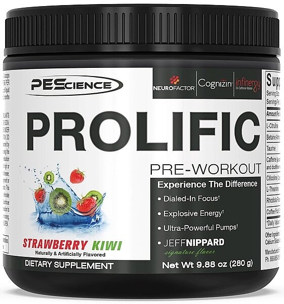 Strawberry Kiwi Pre-Workout Complex - PeScience Prolific Pre-Workout Strawberry Kiwi — photo N2