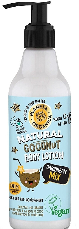 Body Lotion "Caribian Mix" - Planeta Organica Natural Coconut Body Caribian Mix — photo N1