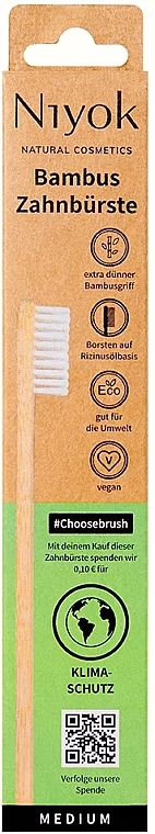 Bamboo Toothbrush 'Climate Protection' - Niyok Adult Toothbrush Choosebrush — photo N1