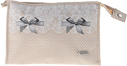 Fragrances, Perfumes, Cosmetics Makeup Bag "Lace-Bow", 96082, beige - Top Choice 