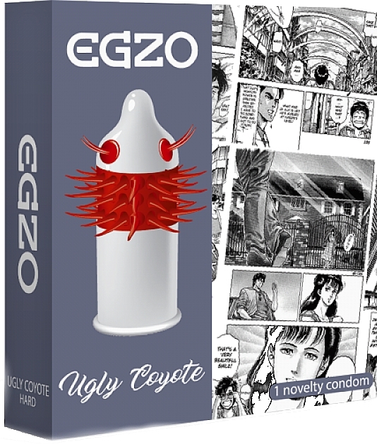 Ugly Coyote Condom with Mustache - Egzo — photo N1