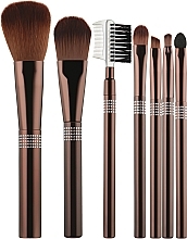 Makeup Brush Set, 7 pcs, shine of crystals, silver - Make Up Me — photo N4