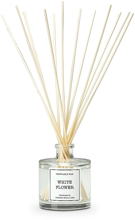 White Flowers Fragrance Diffuser - Cereria Molla White Flowers Reed Diffuser — photo N1