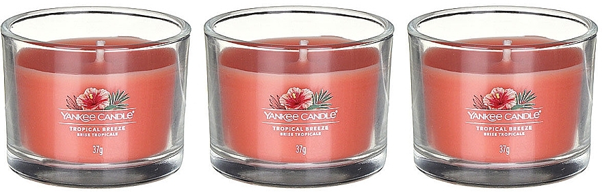 Scented Candle Set "Tropical Breeze" - Yankee Candle Tropical Breeze (candle/3x37g) — photo N9