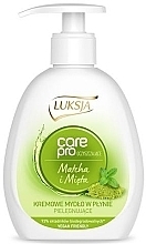 Fragrances, Perfumes, Cosmetics Liquid Matcha & Mint Soap - Luksja Care Pro Matcha and Mint Liquid Soap
