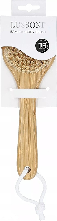 Long-Handle Body Brush, boar hair - Lussoni Bamboo Natural Body Brush With Handle — photo N2