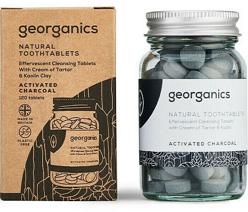 Tooth Cleansing Tablets "Activated Charcoal" - Georganics Natural Toothtablets Activated Charcoal — photo N1