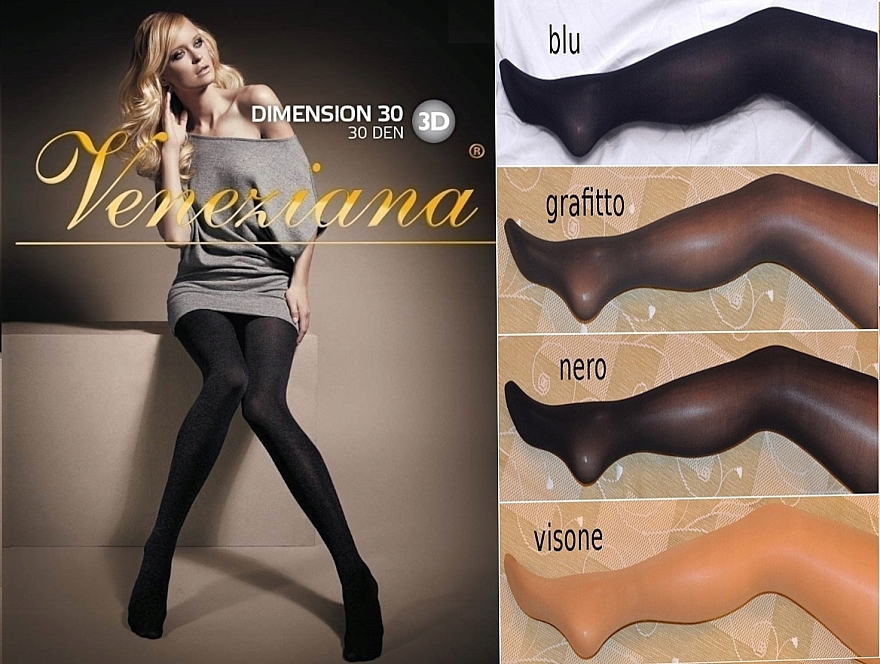 Tights "Dimension 3D", 30 Den, visone - Veneziana — photo N6