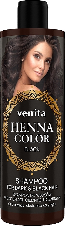 Dark and Black Hair Care Shampoo - Venita Henna Color Shampoo Black — photo N1