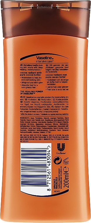 Moisturising Body Lotion - Vaseline Intensive Care Cocoa Radiant Lotion — photo N2