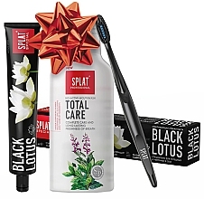 Fragrances, Perfumes, Cosmetics Set - Splat Black Lotus & Total Care Christmas Set (t/paste/75ml + mouthwash/275ml + toothbrush)