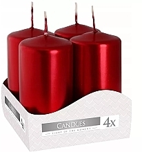 Fragrances, Perfumes, Cosmetics Votive Candle Set 40x80 mm, burgundy, 4 pcs. - Bispol