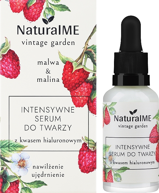 Malva & Raspberry Intensive Face Serum with Hyaluronic Acid - NaturalMe Vintage Garden Malwa & Raspberry Moisturizing & Firming Intensive Face Serum — photo N2