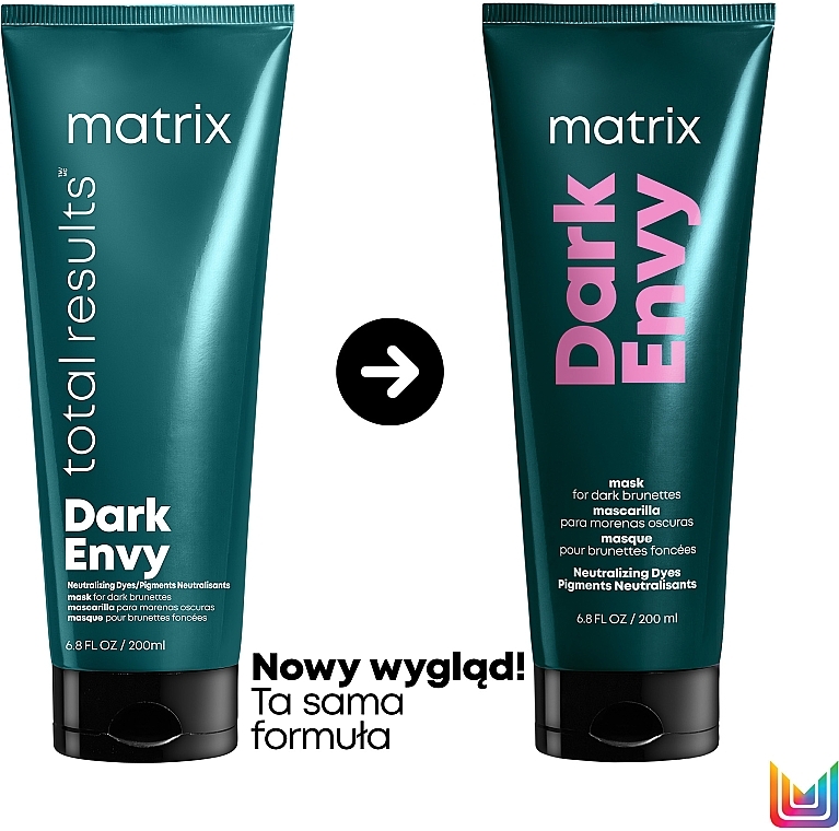 Neutralizing Red Shades Dark Hair Mask - Matrix Total Results Dark Envy Mask — photo N2