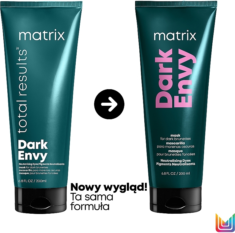 Neutralizing Red Shades Dark Hair Mask - Matrix Total Results Dark Envy Mask — photo N3